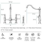 Pfister Courant Bridge Kitchen Faucet Polished Chrome with Side Sprayer