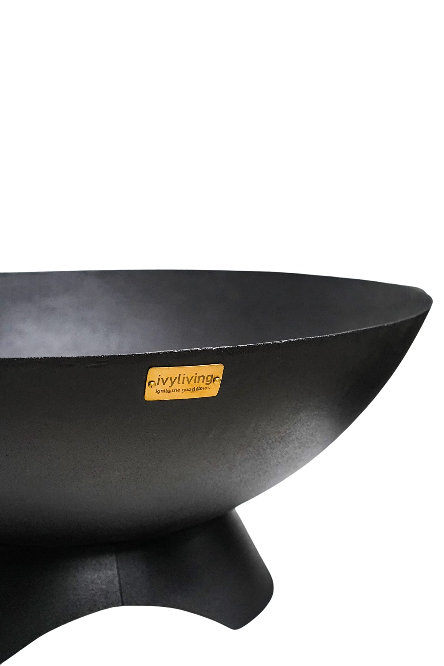 Round Artisan Firebowl Iron Fire Pit in Black 71cm by Ivyline 
