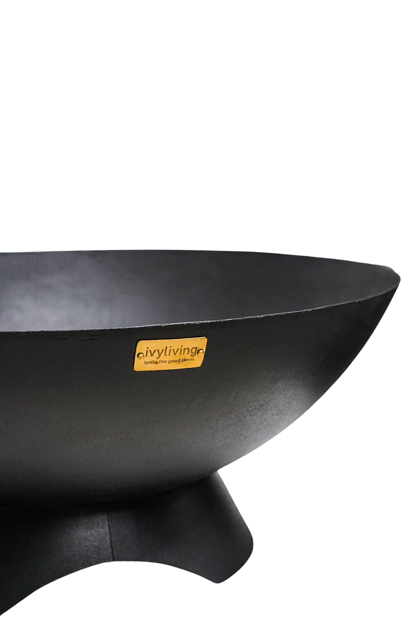 Round Artisan Firebowl Iron Fire Pit in Black 71cm by Ivyline 