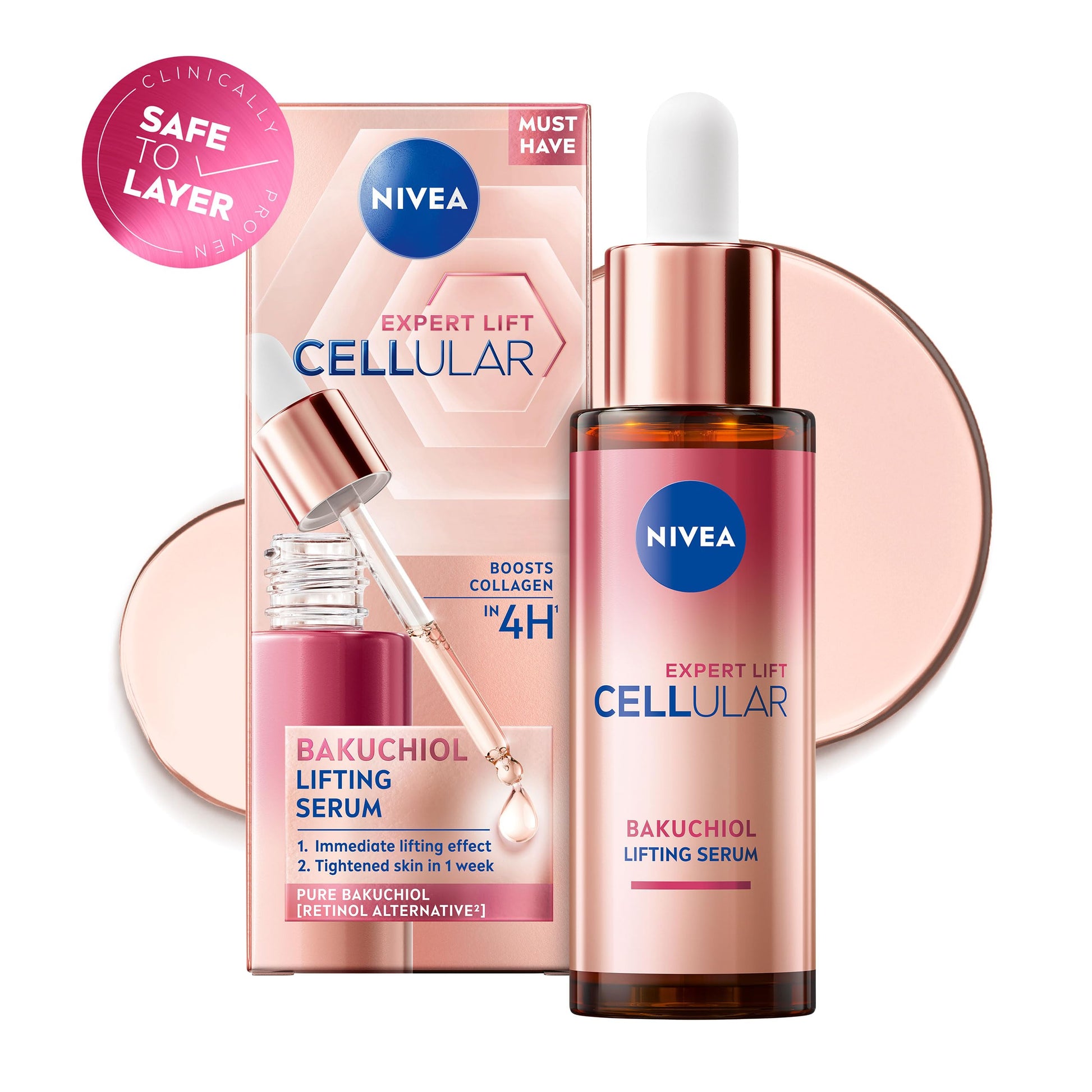 NIVEA Cellular Expert Bakuchiol Lifting Serum / Face Serum with Bakuchiol for Face & Neck