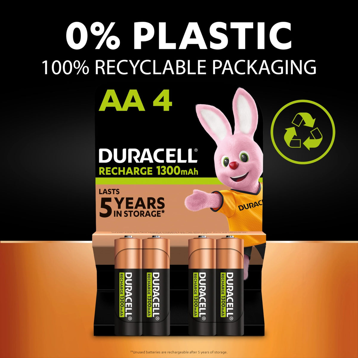 DURACELL AA Rechargeable Batteries 8 Pack 1.2V, 1300 mAh NiMH