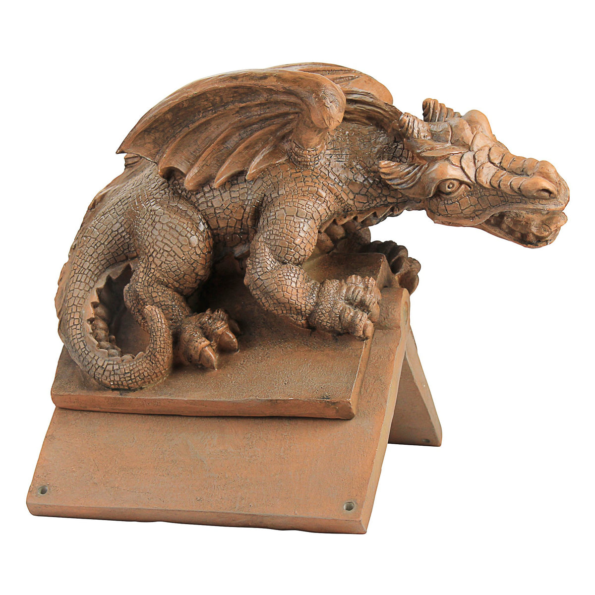 Design Toscano Apex Winged Dragon Sculptural Roof Cresting in Brown