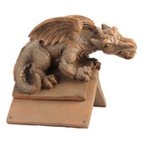 Design Toscano Apex Winged Dragon Sculptural Roof Cresting in Brown