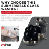 Bar Maid SS-100 5-Brush Submersible Electric Glass Washer for Catering/Restaurants/Pubs