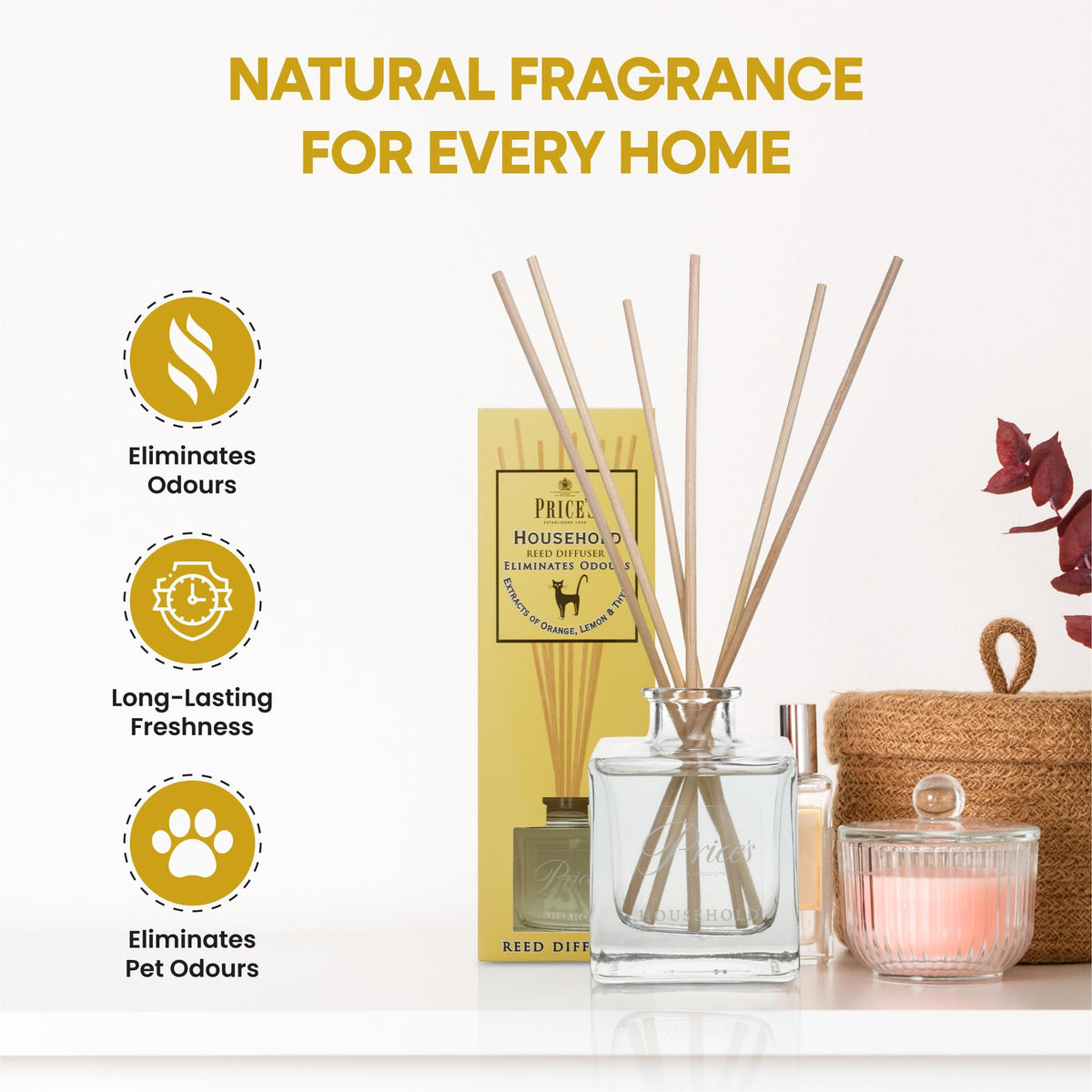 Price's Candles Household Reed Diffuser Refill - Long-Lasting