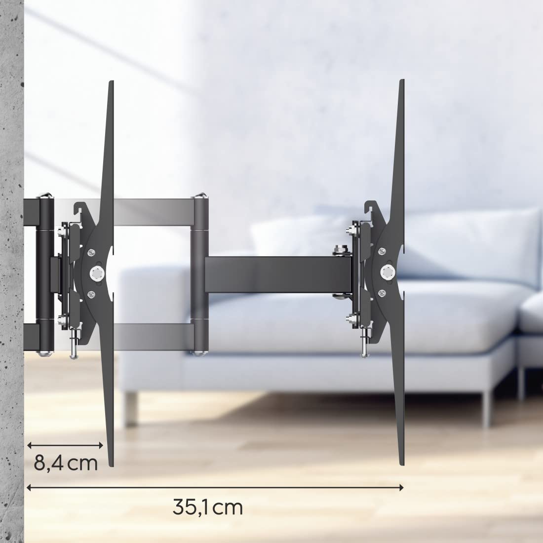 Hama TV Wall Mount Pivot Tilt Telescope 165cm 65 Inch 40kg OLED