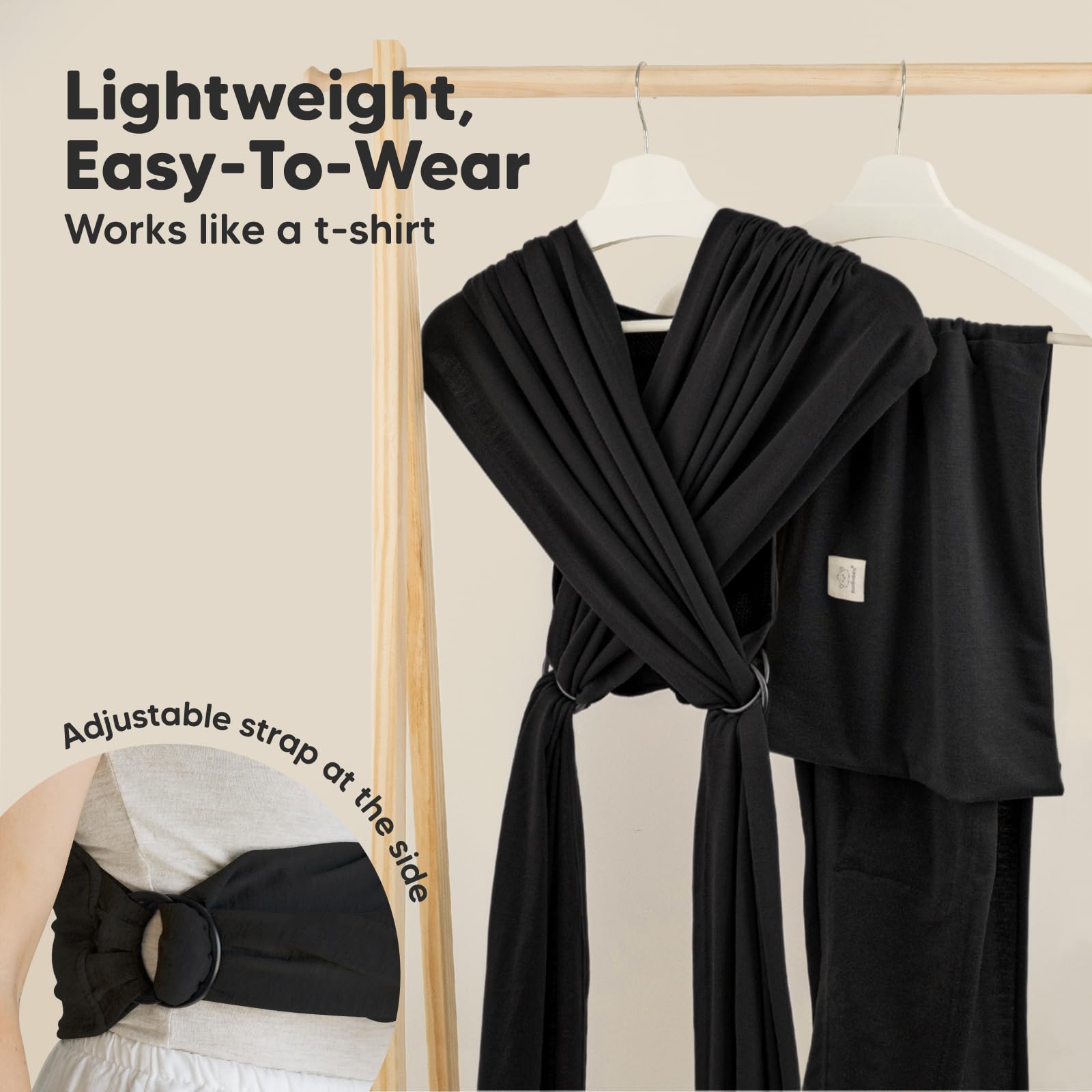 Black D-Lite Baby Wrap Carrier Sling - Newborn to Toddler