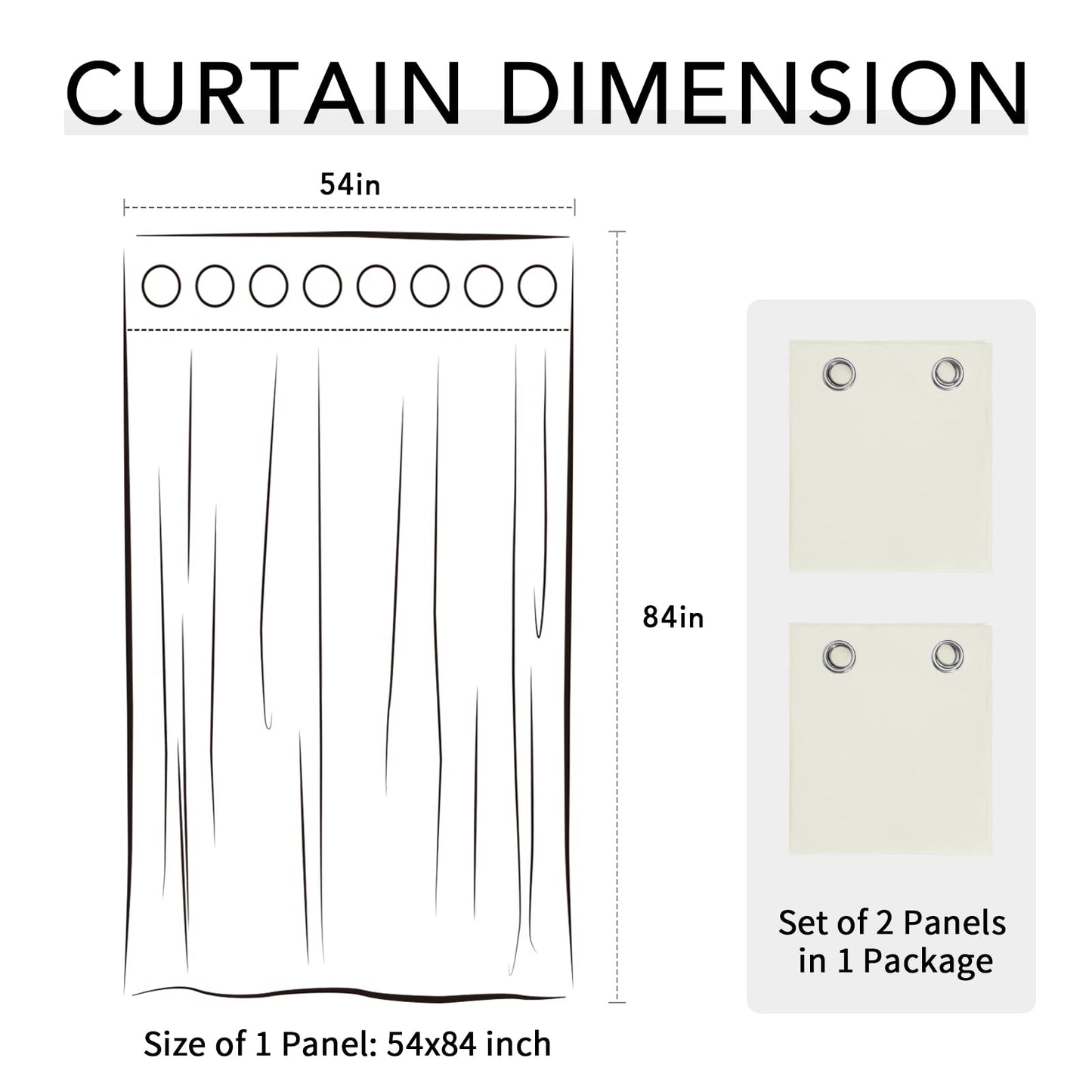 100% Waterproof Outdoor Curtains 54x84 Inch Patio Panels for Gazebo's