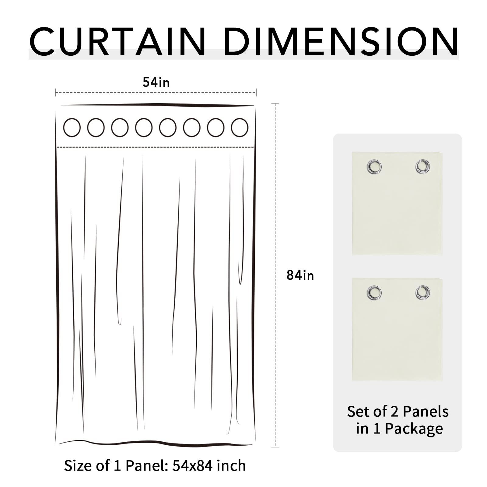 100% Waterproof Outdoor Curtains 54x84 Inch Patio Panels for Gazebo's