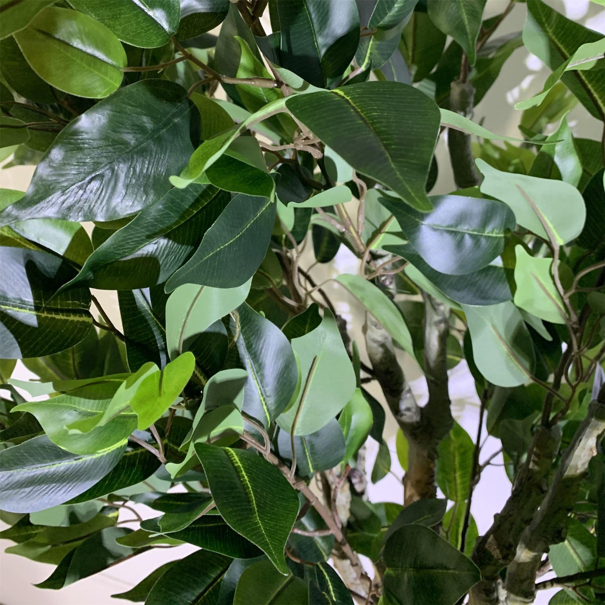 Leaf 100cm Realistic Artificial Ficus Tree with Metal Planter