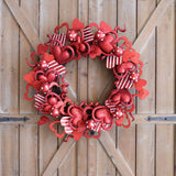 18-Inch Red Heart Wreath Front Door Decoration Valentine's Day / Christmas