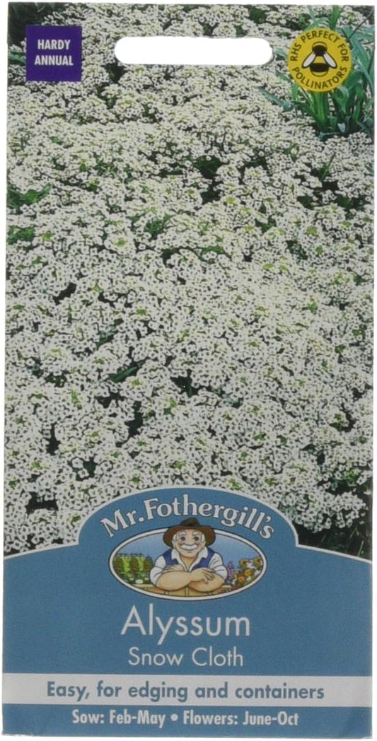 Mr Fothergill's Alyssum Snow Cloth White 20 cm Hardy Annual Seeds