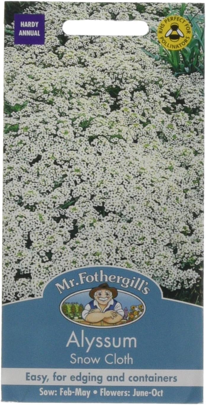 Mr Fothergill's Alyssum Snow Cloth White 20 cm Hardy Annual Seeds