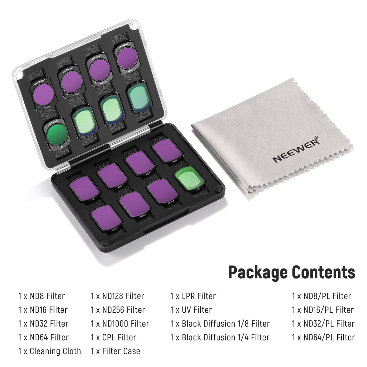 NEEWER 16 Pack Filter Set Compatible for DJI Osmo Pocket 3/4 ND CPL UV