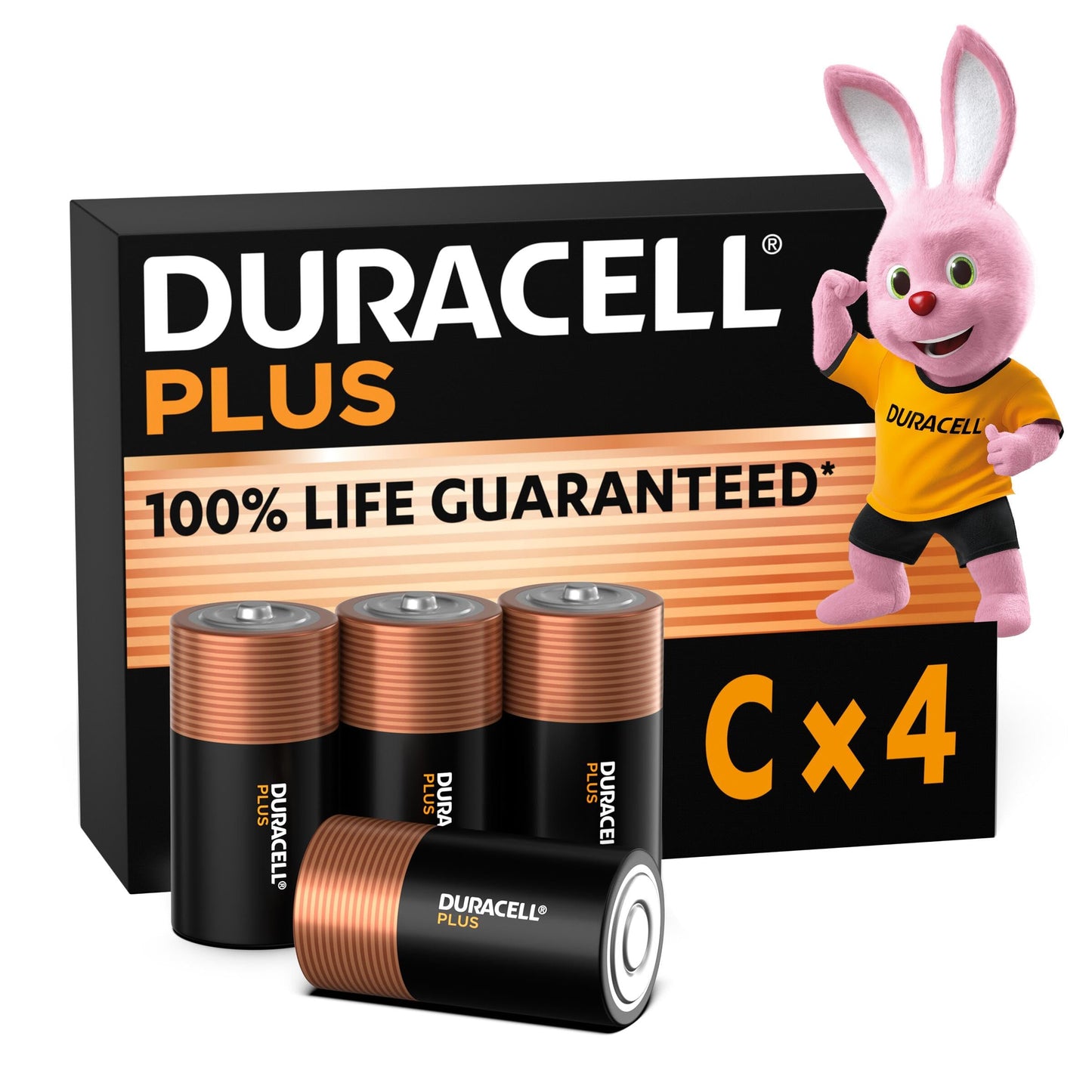 Duracell Plus C Batteries 4 Pack - Alkaline 1.5V - MN1400