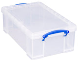 Really Useful Box 12 Litre Pack of 2, Clear Plastic Storage Container with Clip Handles & Lid