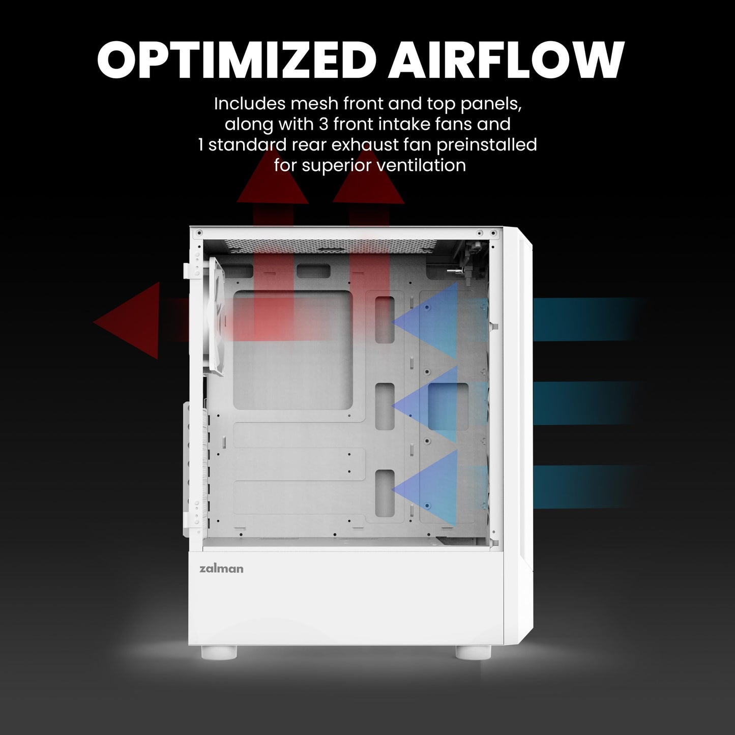 Zalman FIT ATX Mid-Tower PC Case 325mm GPU 360mm Radiator Black