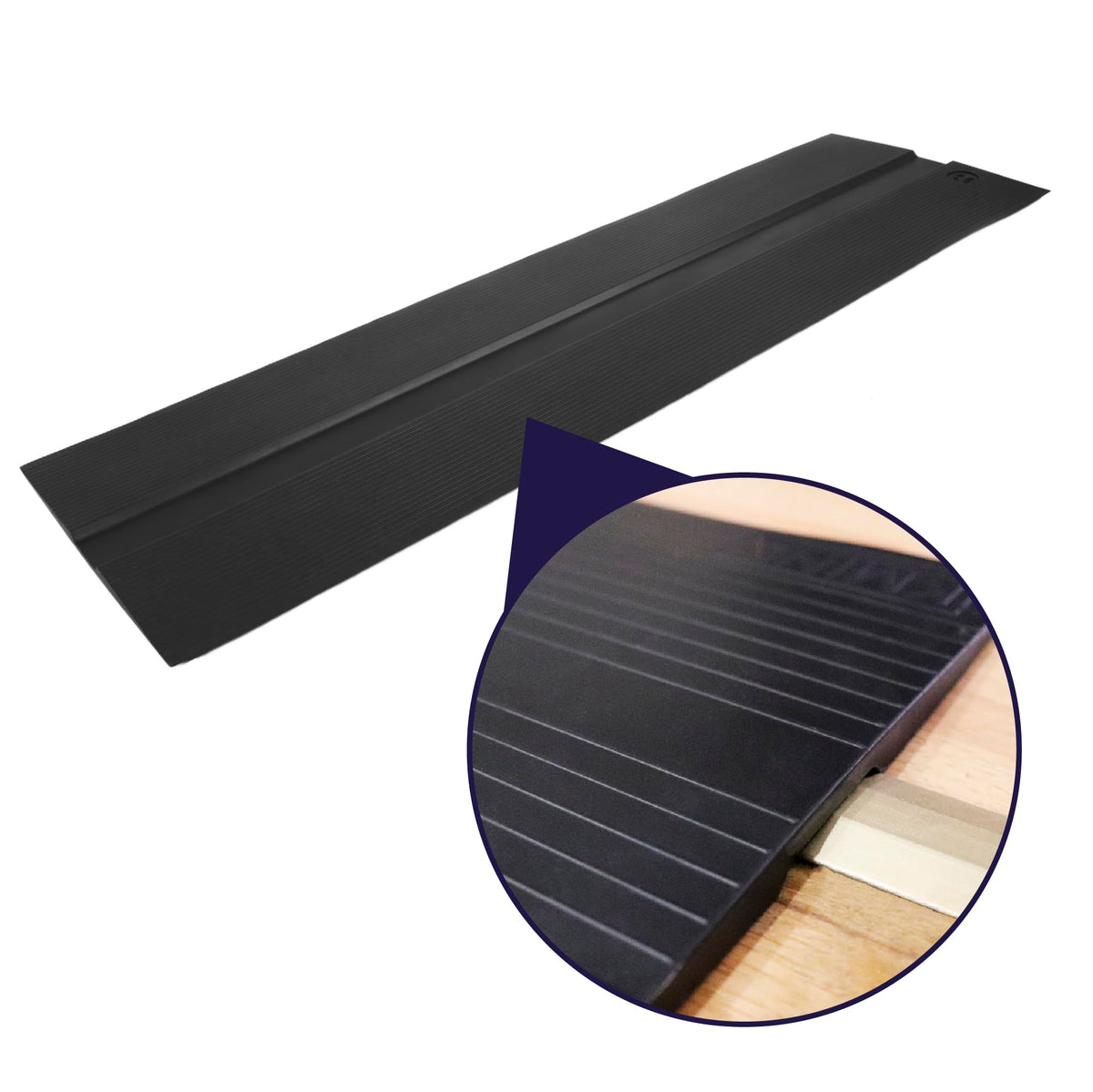 Threshold Ramp for Doorways - Black Rubber Portable Wheelchair Ramp