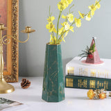 10inch Green Gold Marble Ceramic Flower Vase Home Decor