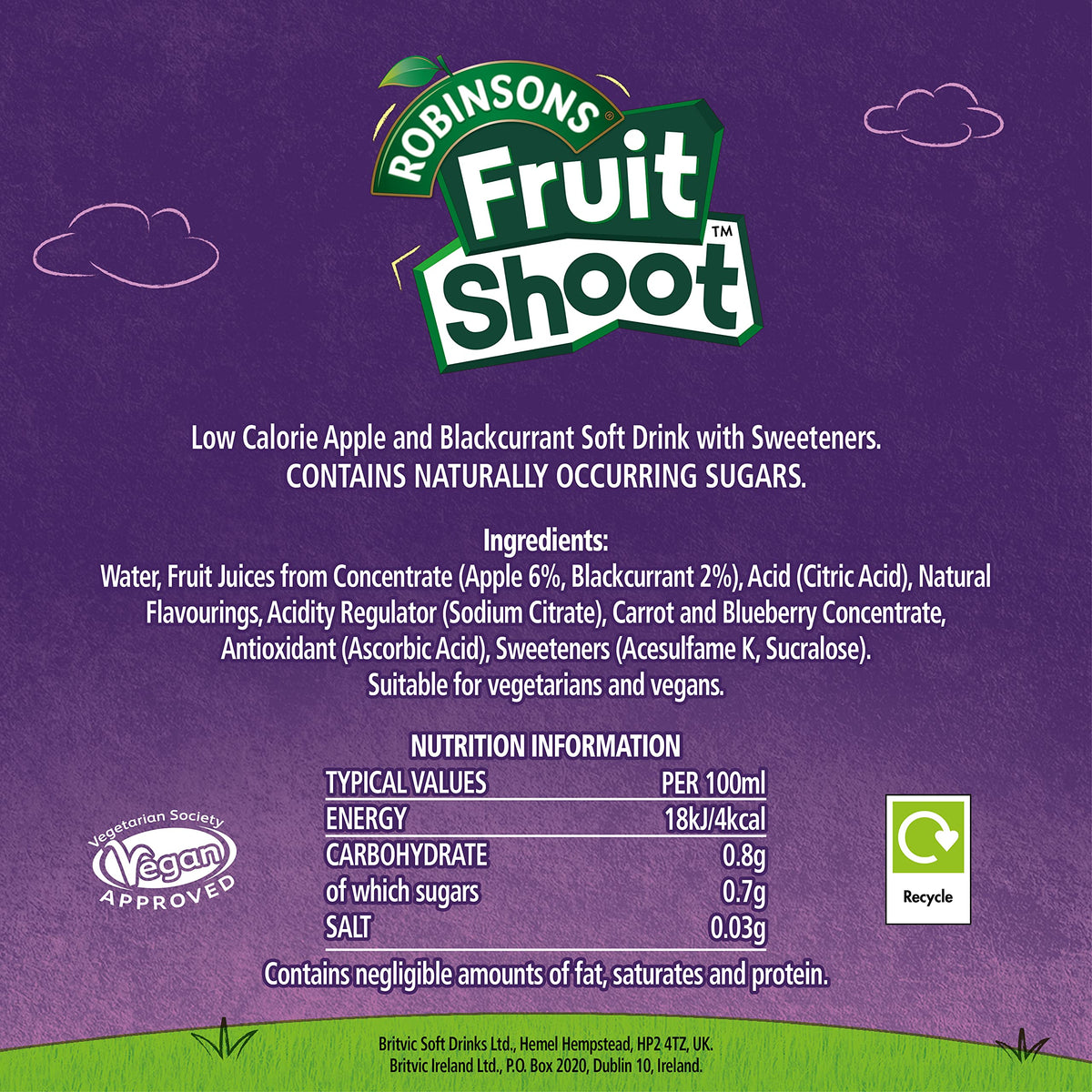Robinsons Fruit Shoot Apple & Blackcurrant 200ml - 24 Pack