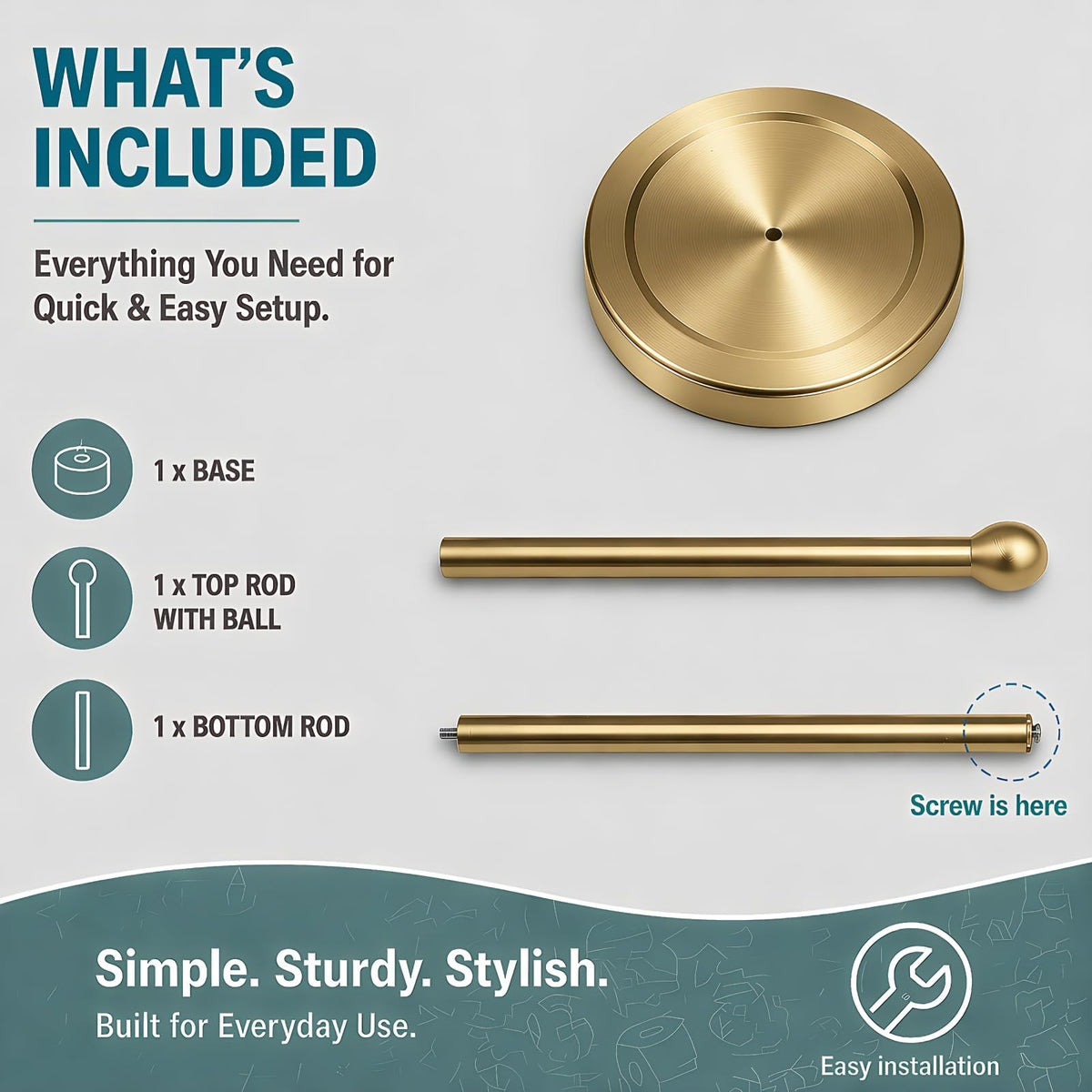 Gold Toilet Paper Holder Stand with Reserve for 4 Rolls