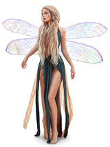 PullCrease Dragonfly Wings for Adults Halloween Fairy Costume Cosplay Gold