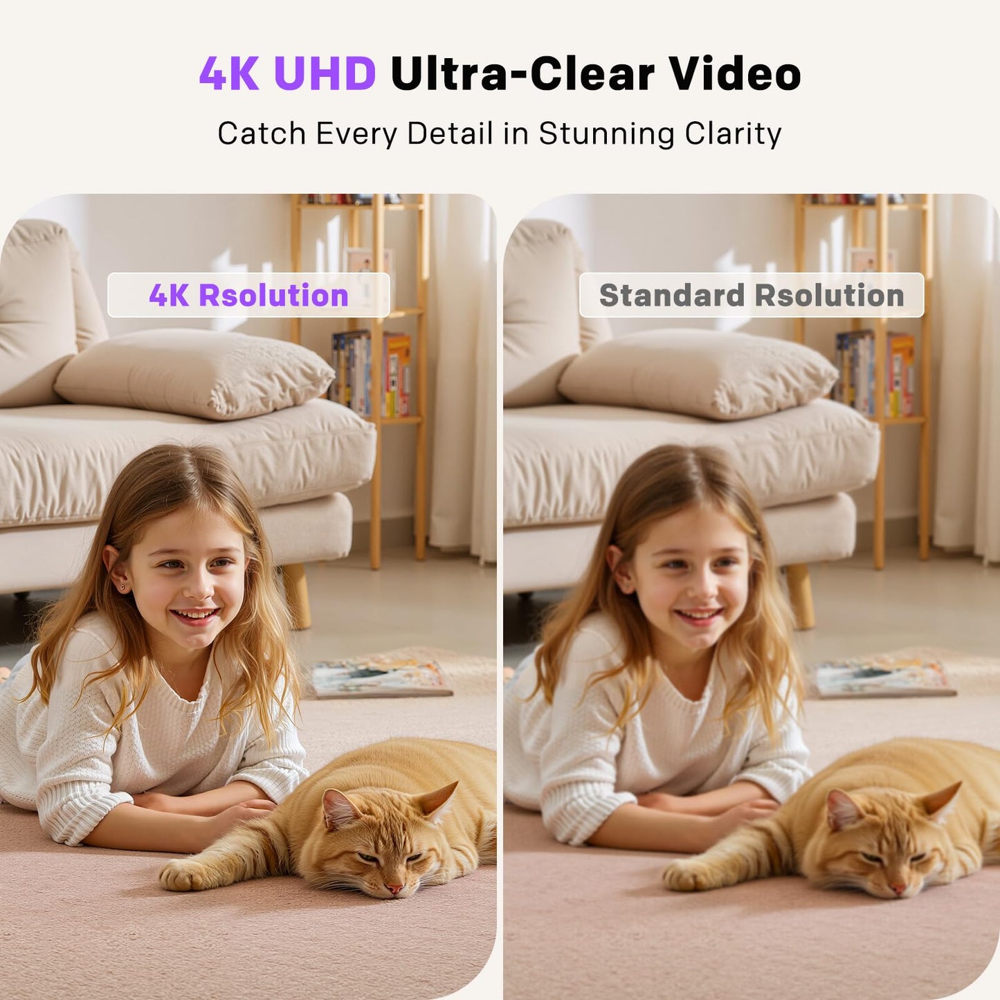 Strong 4K 8MP Indoor Security Camera 360° Pan/Tilt WiFi 5G Baby Monitor