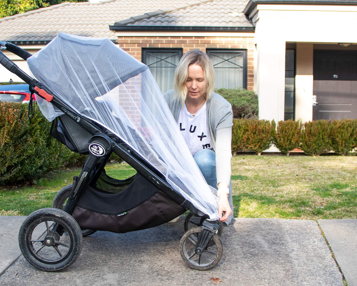 Children's Stroller and Play Yard Insect Bug Netting Mesh - White