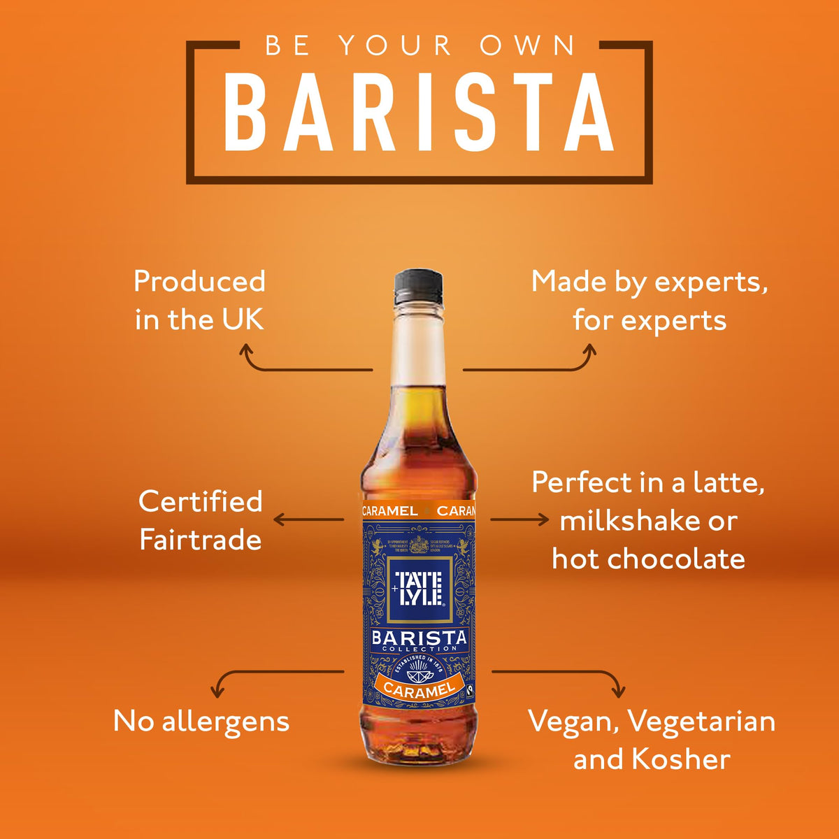 Tate & Lyle Caramel Syrup 750ml - Fairtrade, Vegan Friendly