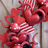 18-Inch Red Heart Wreath Front Door Decoration Valentine's Day / Christmas