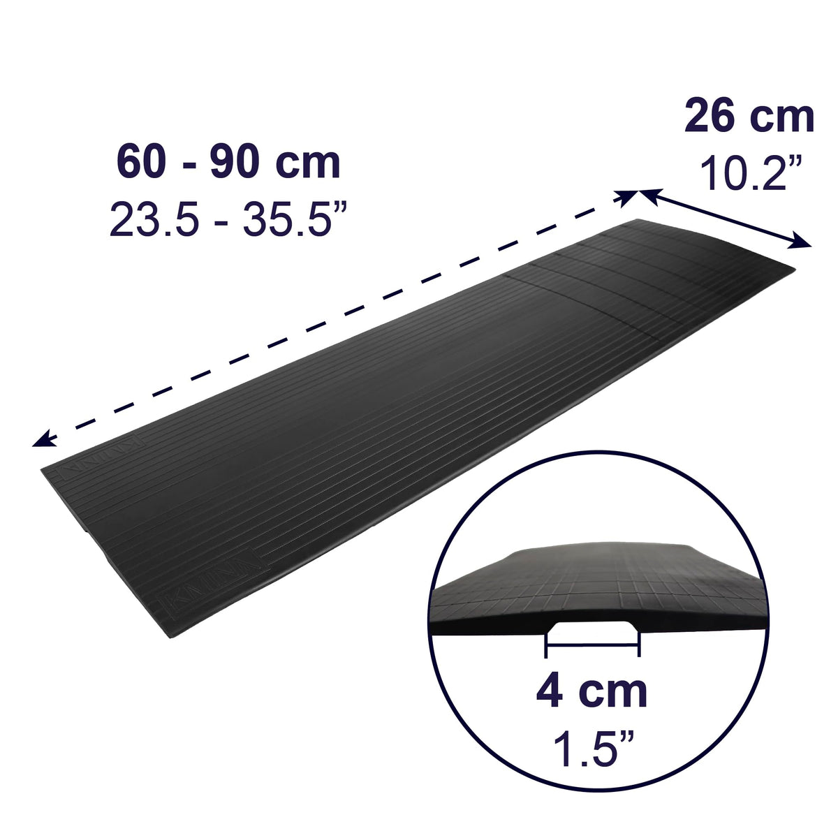 Threshold Ramp for Doorways - Black Rubber Portable Wheelchair Ramp