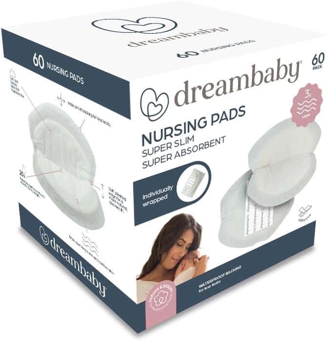 Disposable Breast Nursing Pads 60 Pack for Nursing Breastfeeding by Dreambaby 