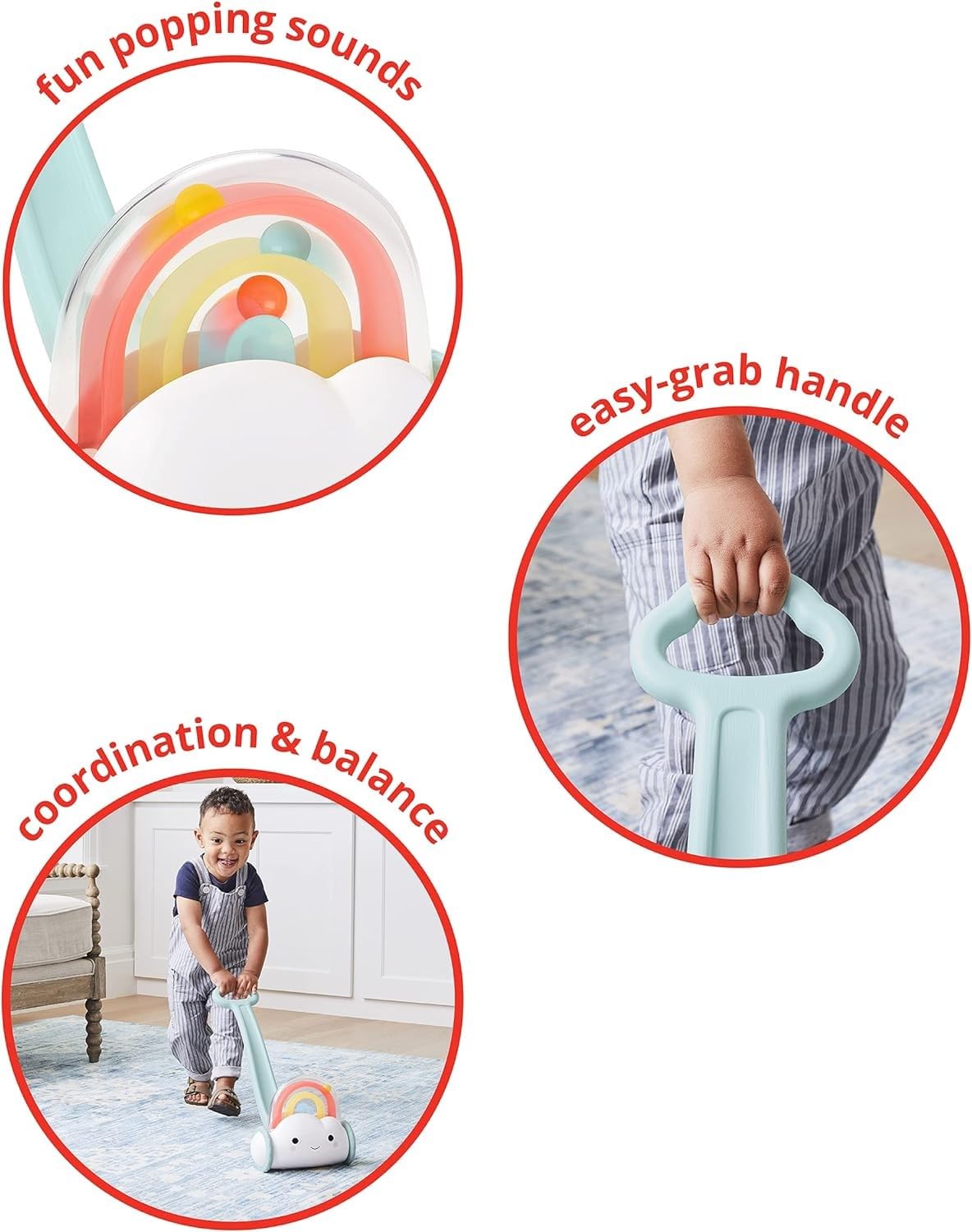 Skip Hop Baby Popper Push Toy, Silver Lining Cloud