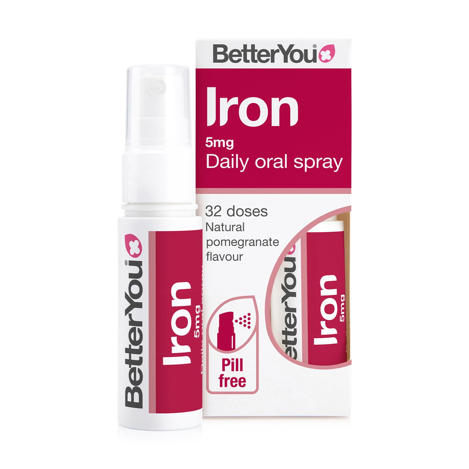 BetterYou Iron Oral Spray 25ml - Fast Acting Iron 5mg Liquid Supplement
