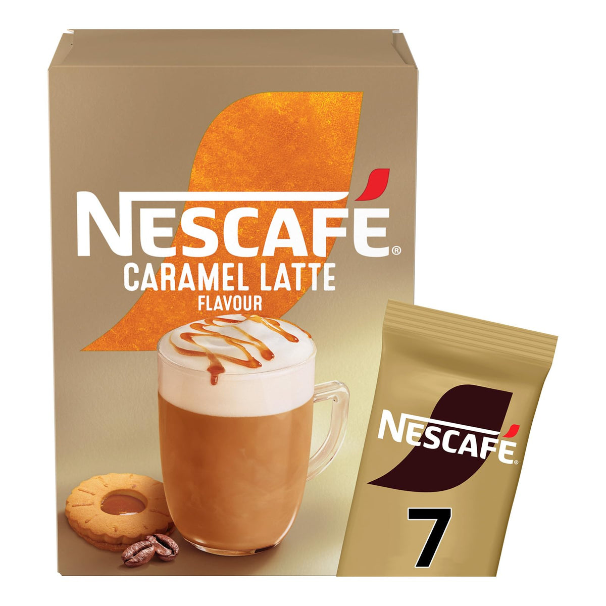 NESCAFÉ LATTE Caramel Instant Coffee Sachets x7 (Pack of 6, Total 42 Sachets)