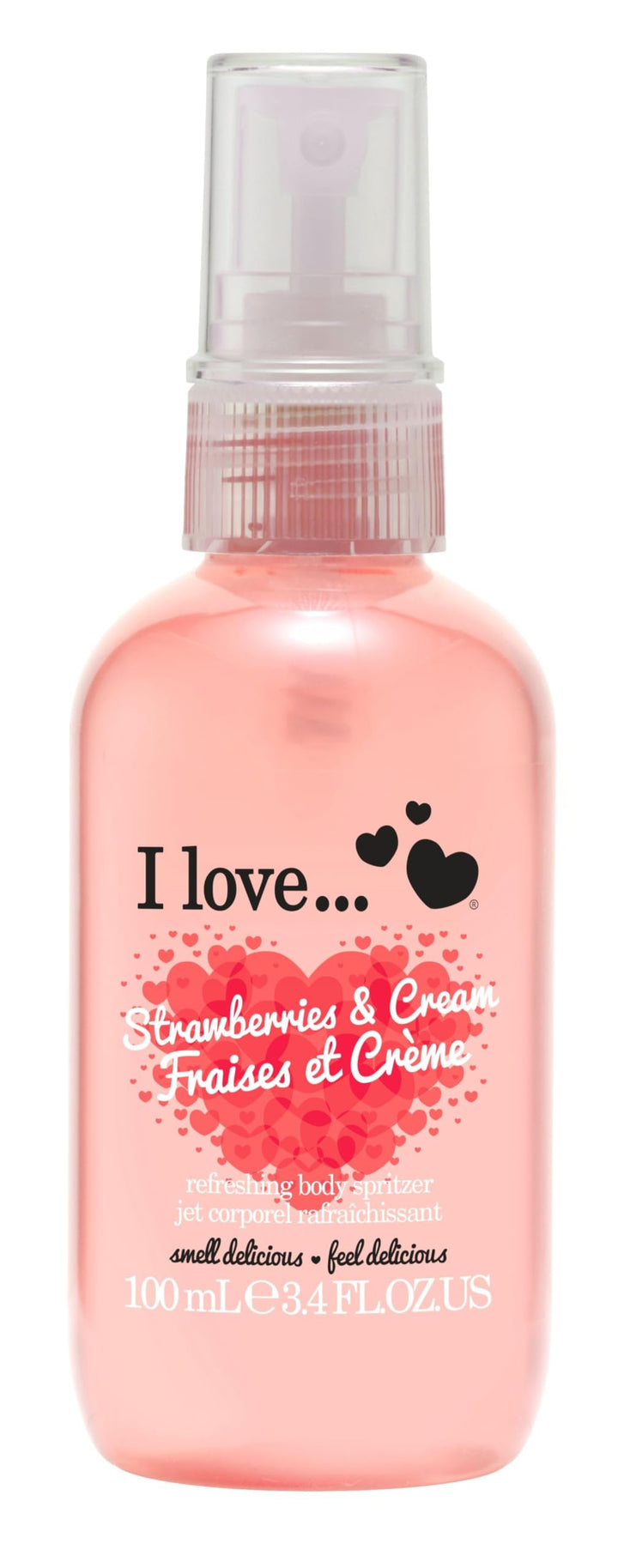 I LOVE Strawberries & Cream Body Spritzer 100ml with Natural Fruit Extract Fragranced Mist