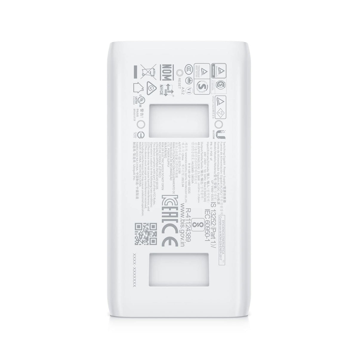 UbiquitI PoE Injector Adapter 15W, 500mA - UK Plug - 802.3af / RJ45