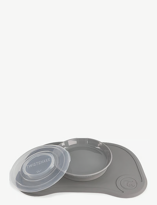 Twistshake Baby Suction Plate & Placemat Set Mini | BPA-Free in Grey