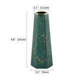 10inch Green Gold Marble Ceramic Flower Vase Home Decor