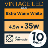 Status 4.5W LED Filament Bulb A60 GLS BC 400 Lumens Warm White