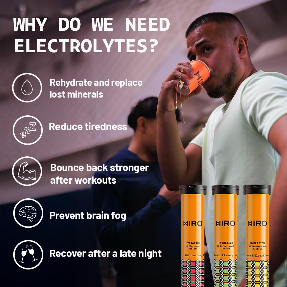 HIRO Electrolytes Tablets, Rapid Hydration & Energy Boost, Lemon & Elderflower - Single Pack