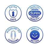 Durex Extra Safe Condoms 4 x 30 Pack - Thicker & Lubricated, Natural Rubber Latex