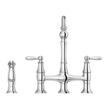 Pfister Courant Bridge Kitchen Faucet Polished Chrome with Side Sprayer