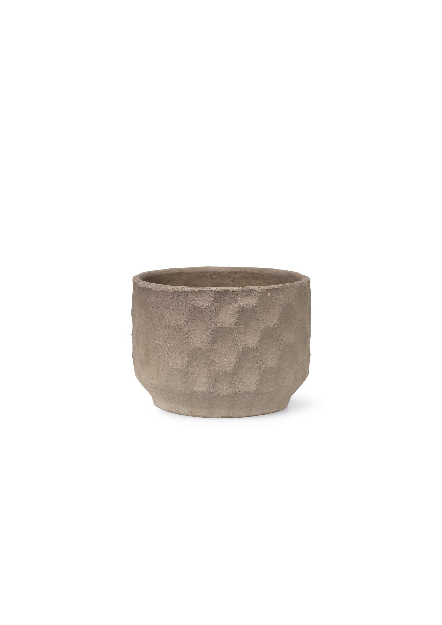 Kähler Gro Designer Plant Pot with Saucer 16.5cm Burnt Stoneware