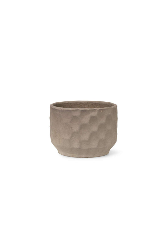 Kähler Gro Designer Plant Pot with Saucer 16.5cm Burnt Stoneware