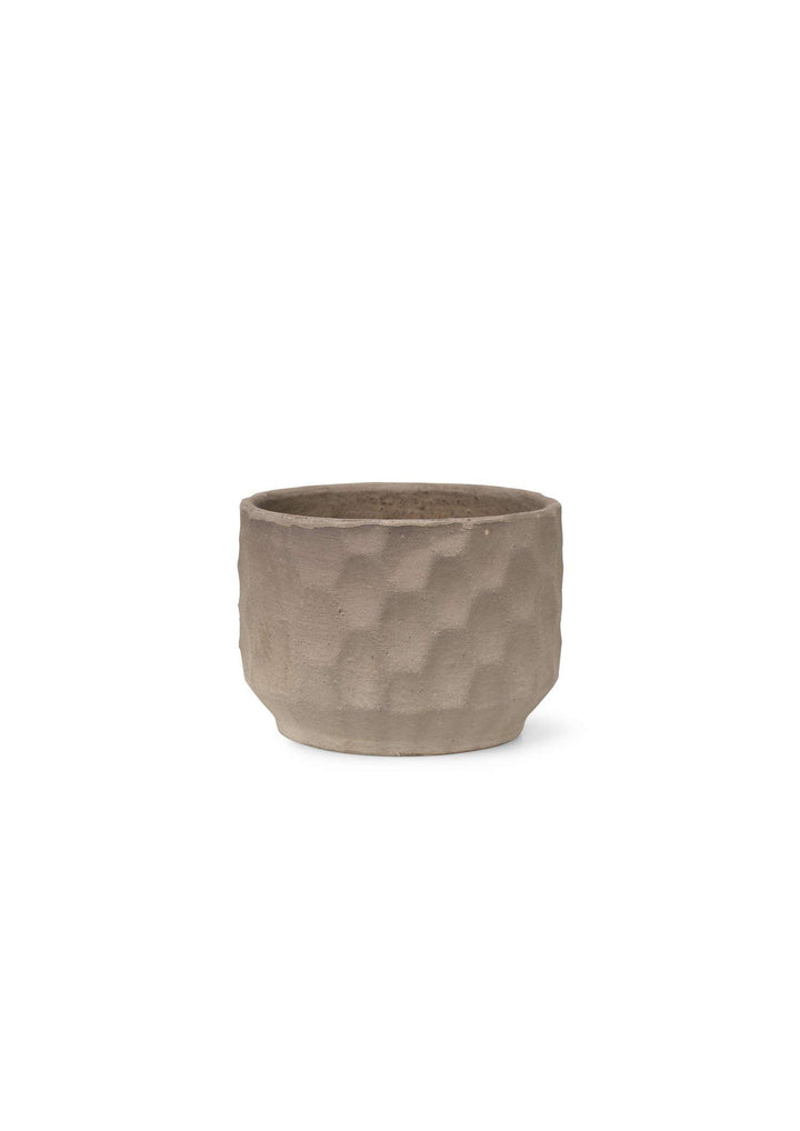 Kähler Gro Designer Plant Pot with Saucer 16.5cm Burnt Stoneware