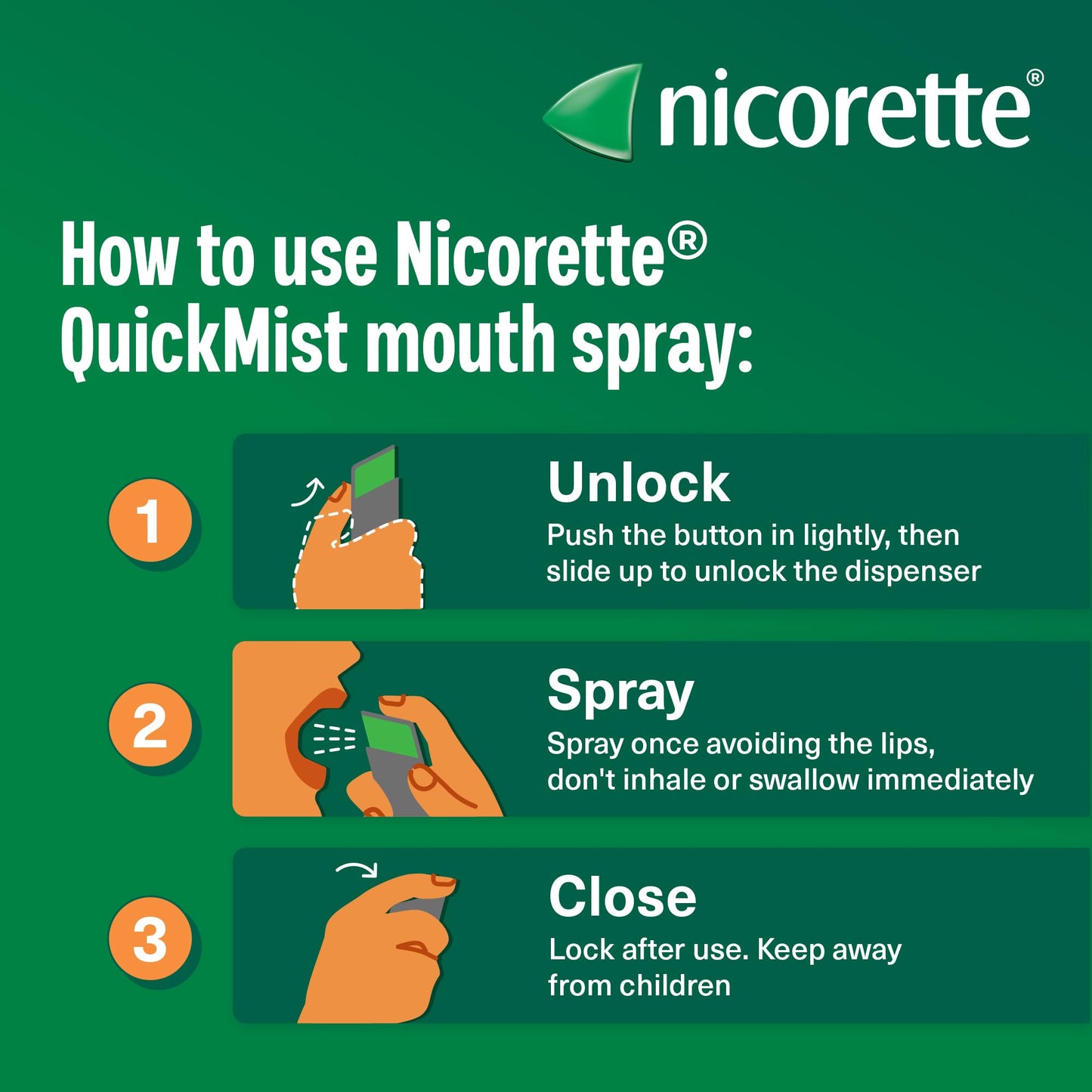 Nicorette QuickMist Cool Berry 2x150 Sprays x 4 Bundle, Stop Smoking Cessation Aid