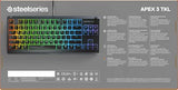 SteelSeries Apex 3 TKL RGB Gaming Keyboard – Tenkeyless Compact Form Factor - English QWERTY
