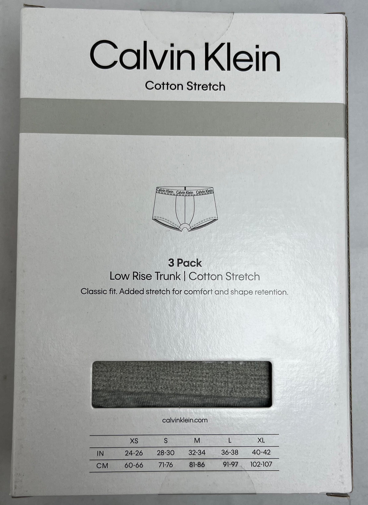 Calvin Klein Men's 3 Pack Low Rise Trunks - Cotton Stretch