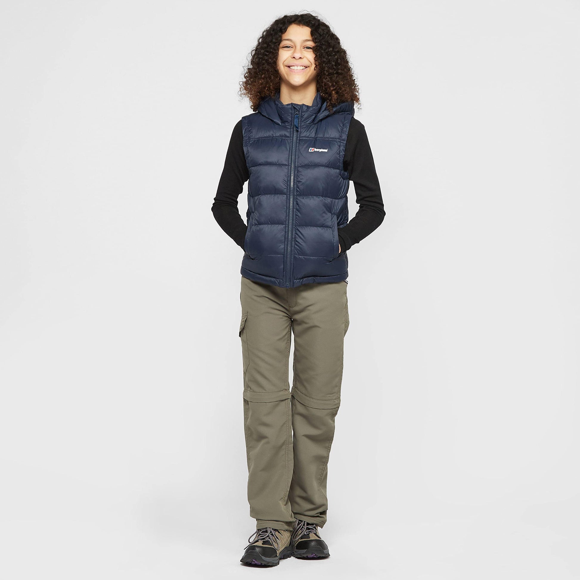 Berghaus Kid's 14-15yrs Burham Gilet with Hood, Water-Resistant Navy Bodywarmer